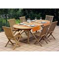 Tavolo da Esterno con 2 Poltroncine e 4 Sedie in Teak - Yggdrasil