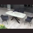 Tavolo da Esterno con Base in Alluminio e Piano in HPL Stratificato 12mm - Zefiro Viadurini