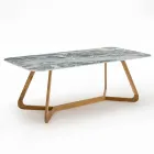 Tavolo da Esterno con Base in Legno e Piano in Ceramica Iconic Ciprus - Infinity Viadurini