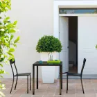 Tavolo da Esterno Impilabile Quadrato in Metallo Moderno Made in Italy - Aila Viadurini