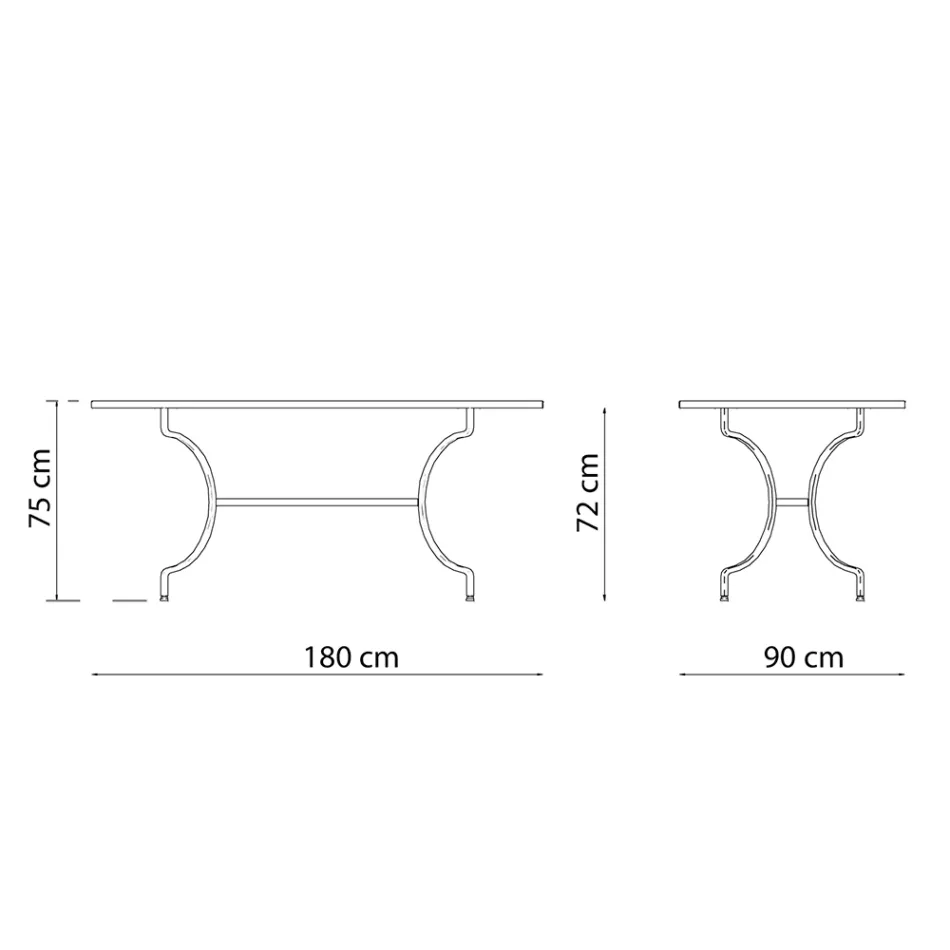 Tavolo da Esterno in Acciaio Zincato Rettangolare Made in Italy - Sibo  Viadurini