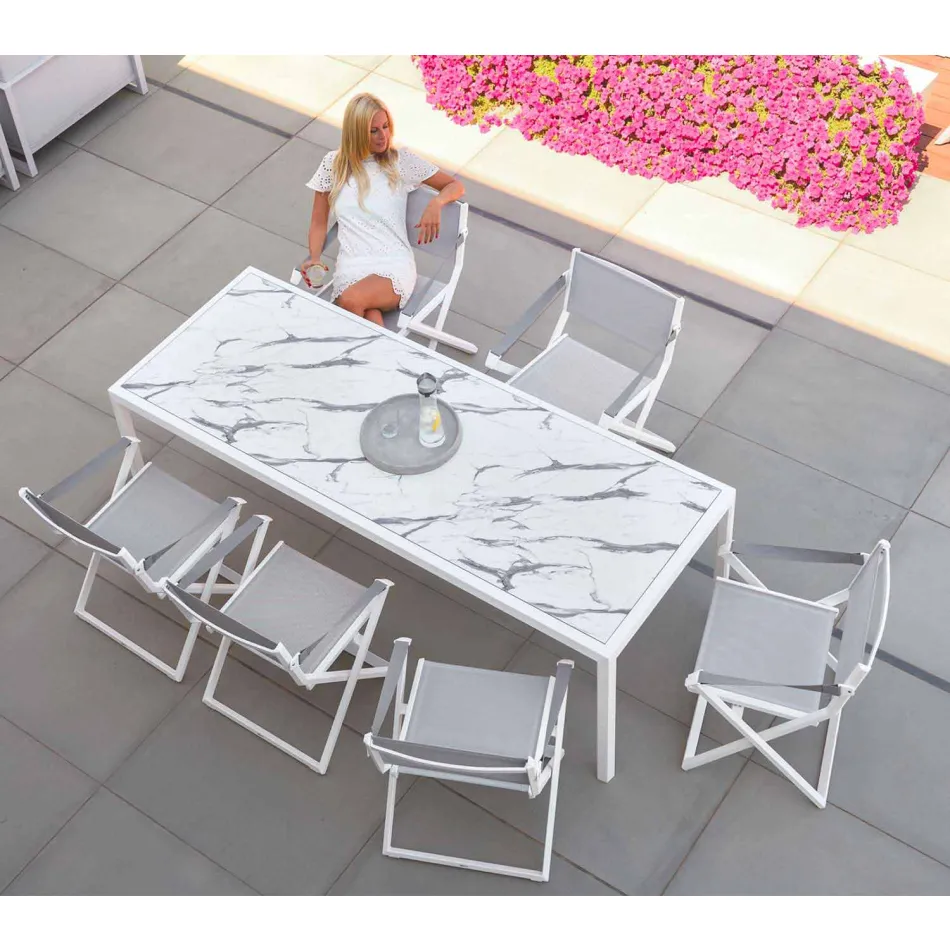 Tavolo da Esterno in Alluminio di Design Moderno per Giardino - Mississippi2 Viadurini