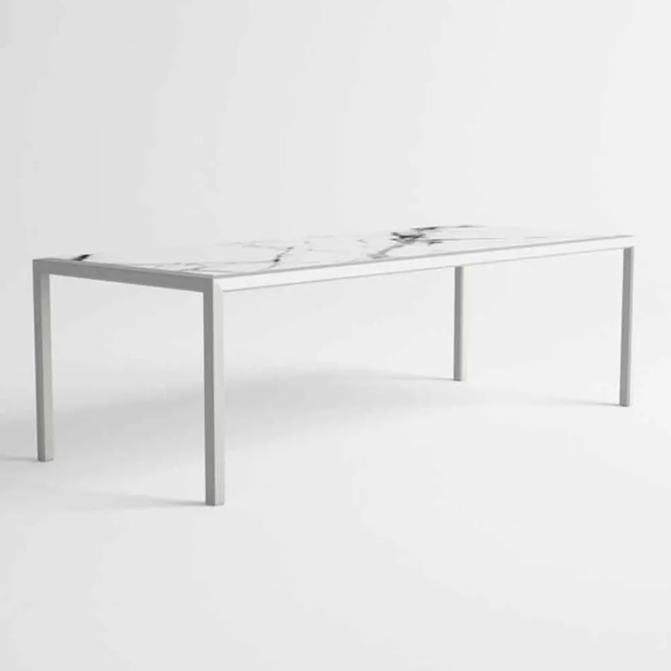 Tavolo da Esterno in Alluminio di Design Moderno per Giardino - Mississippi2 Viadurini