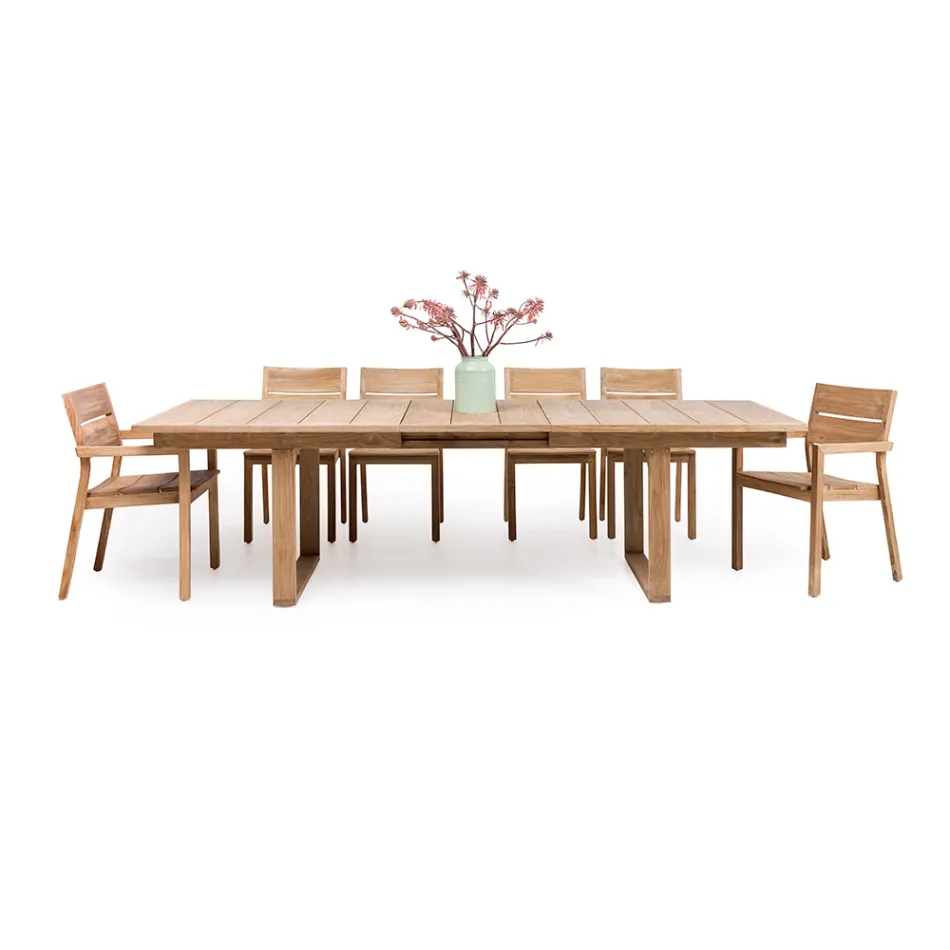 Tavolo da Esterno in Legno Teak Allungabile a 270 cm - Marie Viadurini