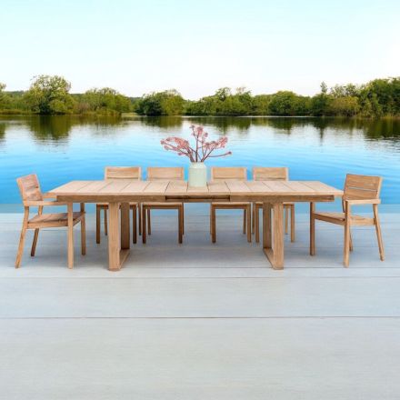 Tavolo da Esterno in Legno Teak Allungabile a 270 cm - Marie Viadurini