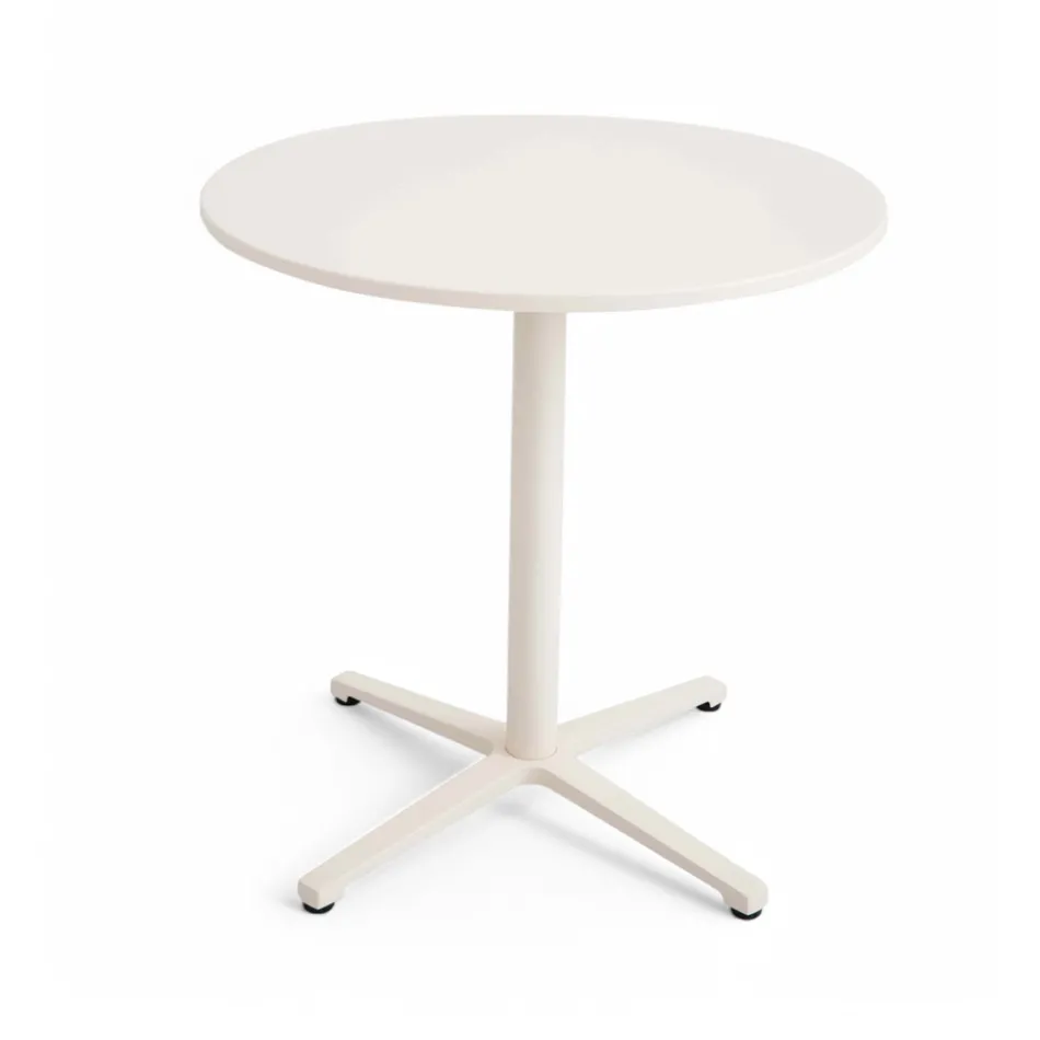 Tavolo da Esterno Rotondo Diametro 75 cm in Alluminio Beige - Brisea Viadurini