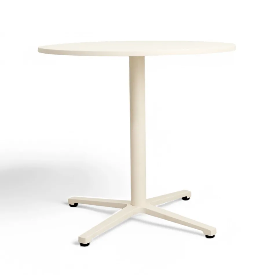Tavolo da Esterno Rotondo Diametro 75 cm in Alluminio Beige - Brisea Viadurini