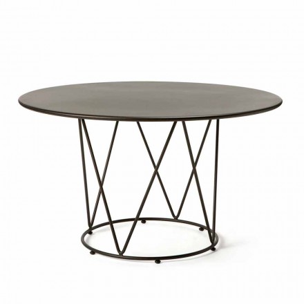 Tavolo da Esterno Rotondo Moderno in Metallo Verniciato Made in Italy - Ibra Viadurini