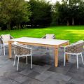Tavolo da Giardino con 4 Sedie in Alluminio e Intreccio - Artes
