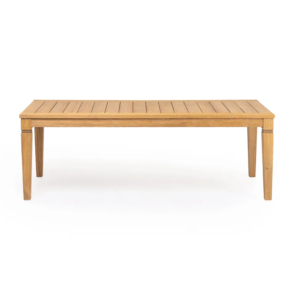Tavolo da Giardino con Struttura in Teak Naturale Spazzolato - Artes Viadurini