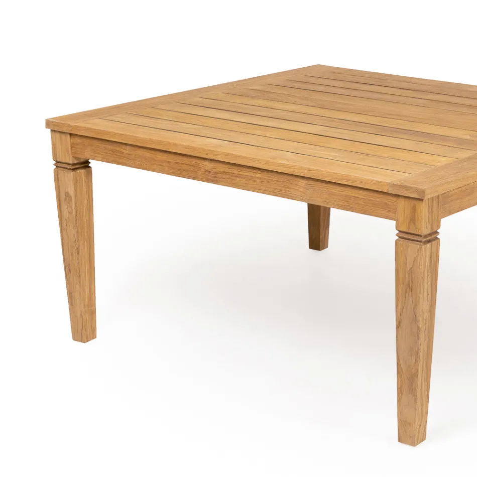 Tavolo da Giardino con Struttura in Teak Naturale Spazzolato - Artes Viadurini
