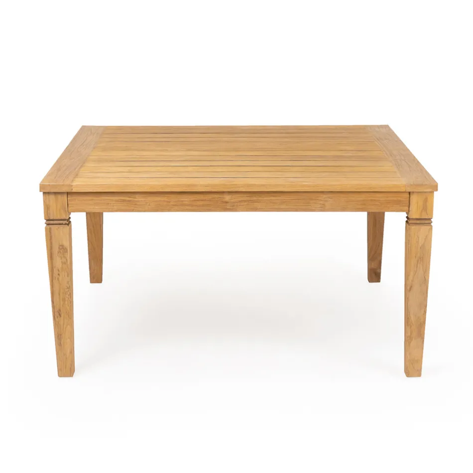 Tavolo da Giardino con Struttura in Teak Naturale Spazzolato - Artes Viadurini