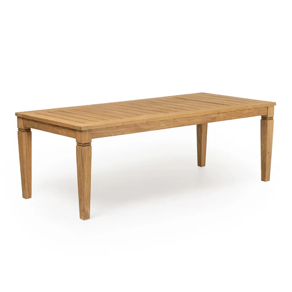 Tavolo da Giardino con Struttura in Teak Naturale Spazzolato - Artes Viadurini