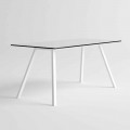 Tavolo da Giardino in Alluminio Bianco e HPL Laminato Design Moderno - Oceania2