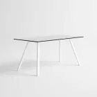 Tavolo da Giardino in Alluminio Bianco e Laminato Design Moderno - Oceania2 Viadurini