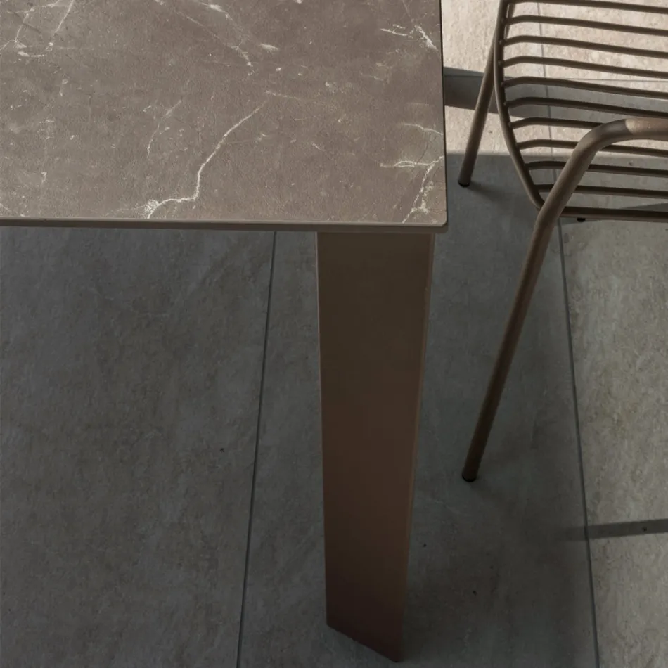 Tavolo da Giardino in HPL con Struttura in Alluminio Made in Italy - Carl Viadurini