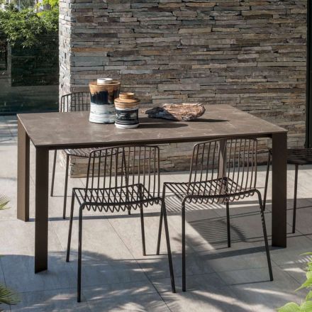 Tavolo da Giardino in HPL con Struttura in Alluminio Made in Italy - Carl Viadurini
