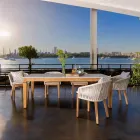 Tavolo da Giardino in Teak Naturale e Piano in Ceramica - Artes Viadurini