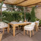 Tavolo da Giardino in Teak Naturale e Piano in Ceramica - Artes Viadurini