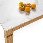 Tavolo da Giardino in Teak Naturale e Piano in Ceramica - Artes Viadurini