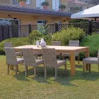 Tavolo da Giardino Rettangolare Realizzato in Teak Riciclato - Elianto  Viadurini