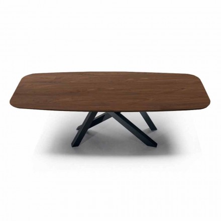 Tavolo da Pranzo a Botte con Piano Impiallacciato Made in Italy - Settimmio Viadurini