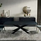 Tavolo da Pranzo a Botte in Laminato Effetto Marmo Made in Italy - Grotta Viadurini