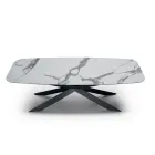 Tavolo da Pranzo a Botte in Laminato Effetto Marmo Made in Italy - Grotta Viadurini