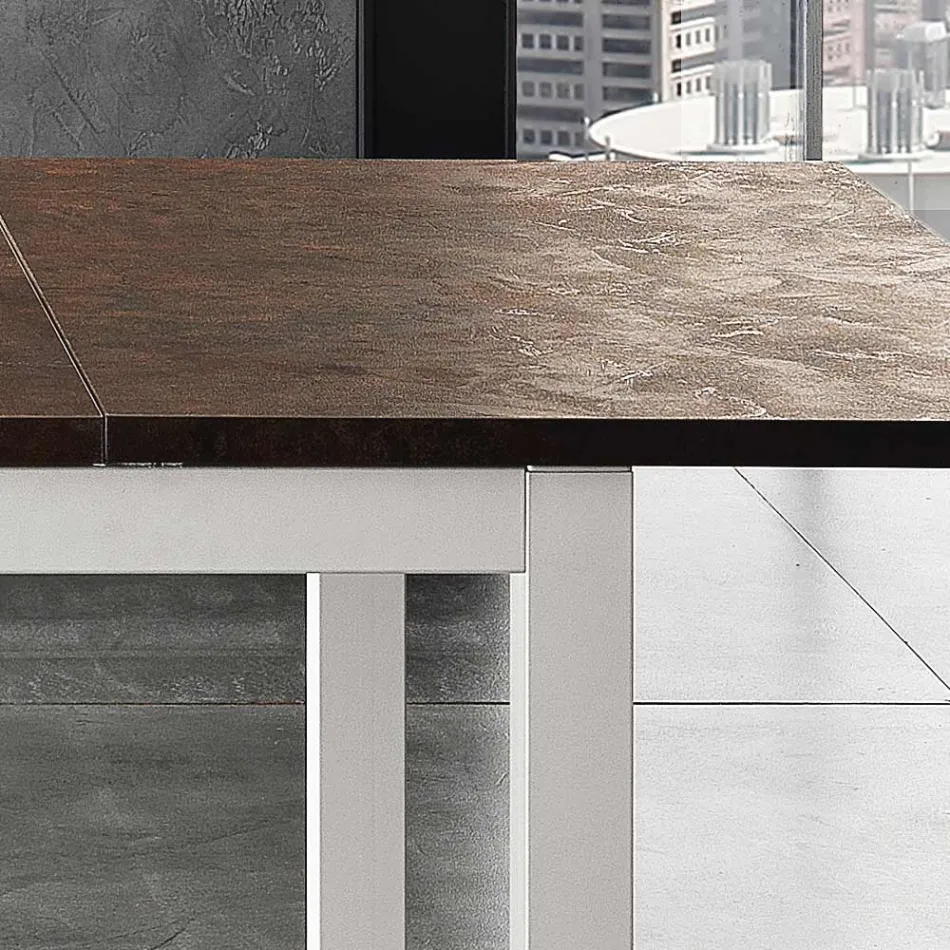 Tavolo da Pranzo Allungabile a 180 cm in Metallo Made in Italy - Beatrise Viadurini
