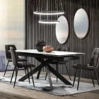 Tavolo da Pranzo Allungabile a 240 cm in Ceramica e Acciaio - Sollievo Viadurini