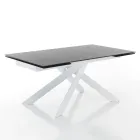 Tavolo da Pranzo Allungabile a 240 cm in Ceramica e Acciaio - Sollievo Viadurini