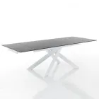 Tavolo da Pranzo Allungabile a 240 cm in Ceramica e Acciaio - Sollievo Viadurini