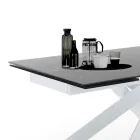 Tavolo da Pranzo Allungabile a 240 cm in Ceramica e Acciaio - Sollievo Viadurini