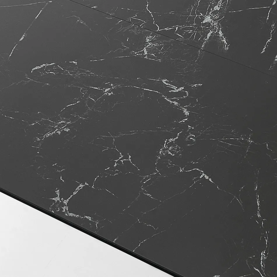 Tavolo da Pranzo Allungabile a 240 cm in Ceramica e Acciaio - Sollievo Viadurini
