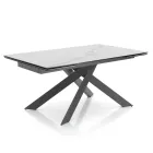 Tavolo da Pranzo Allungabile a 240 cm in Ceramica e Acciaio - Sollievo Viadurini