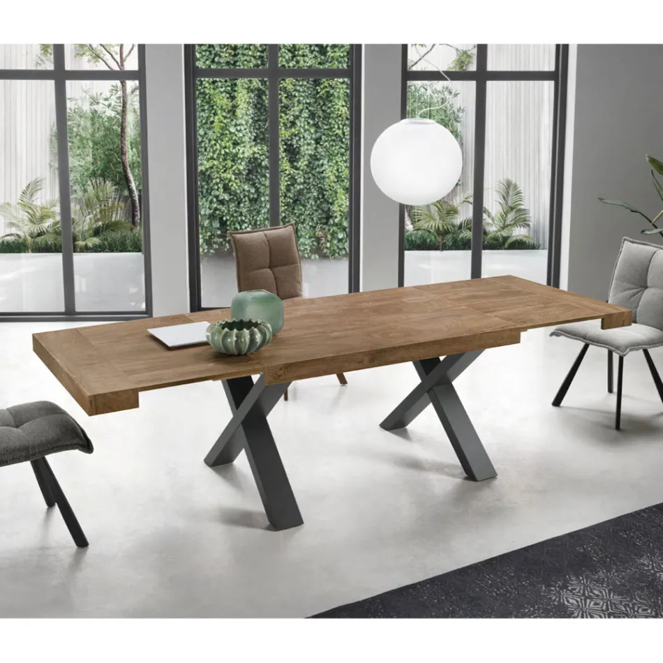 Tavolo da Pranzo Allungabile a 260 cm Effetto Legno Made in Italy - Lenova Viadurini