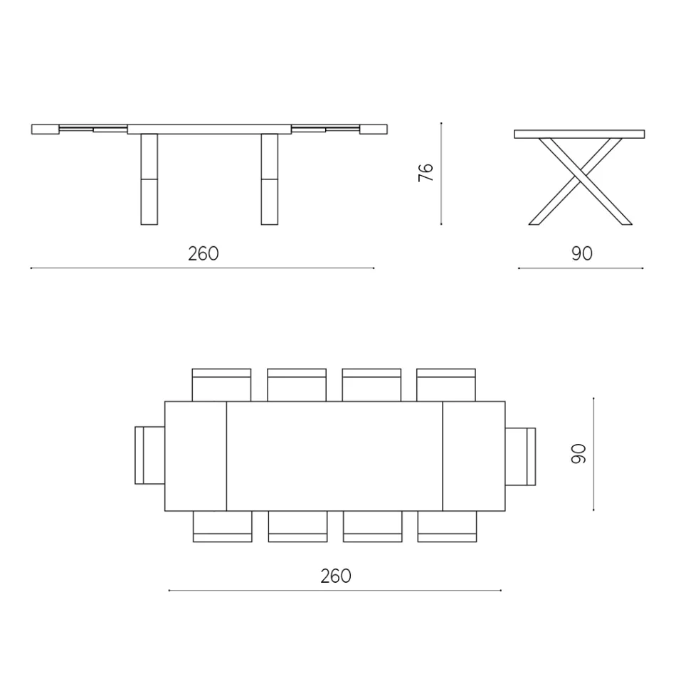 Tavolo da Pranzo Allungabile a 260 cm Effetto Legno Made in Italy - Lenova Viadurini