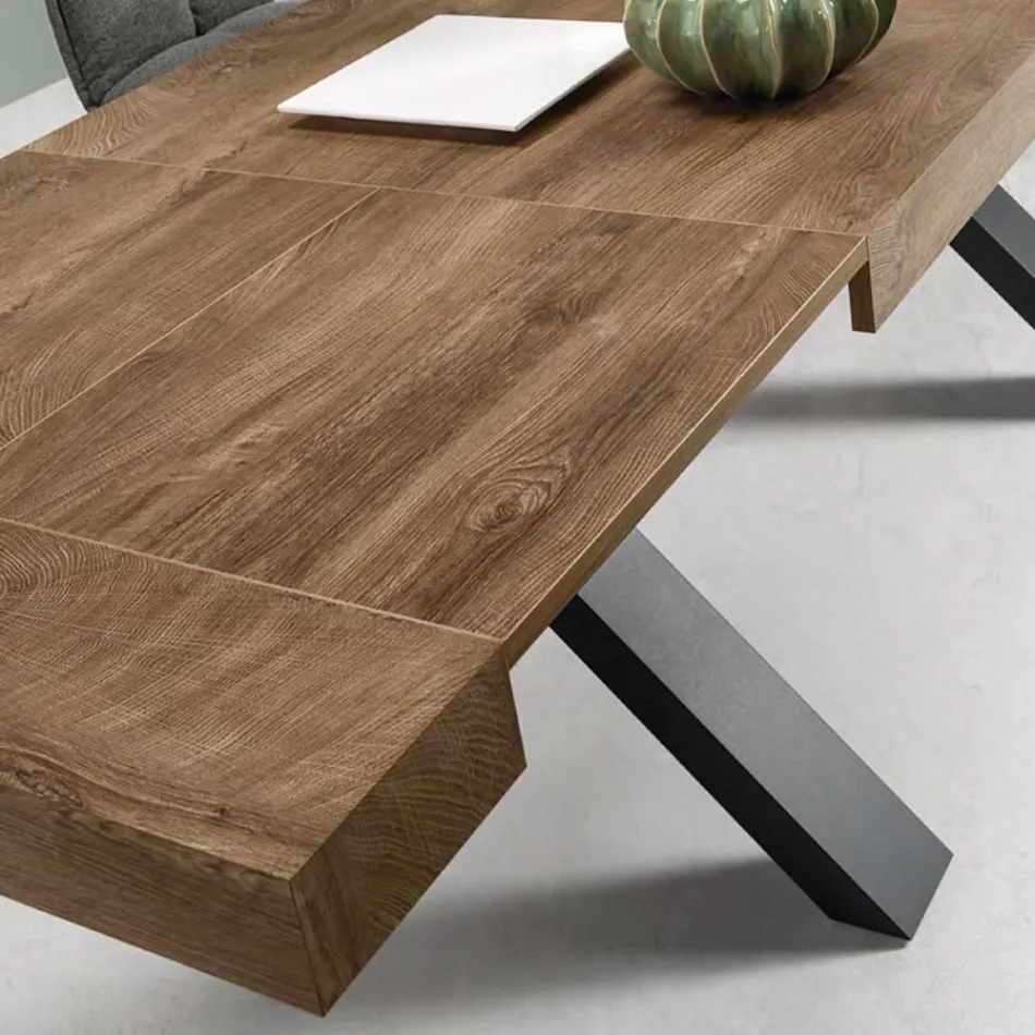 Tavolo da Pranzo Allungabile a 260 cm Effetto Legno Made in Italy - Lenova Viadurini
