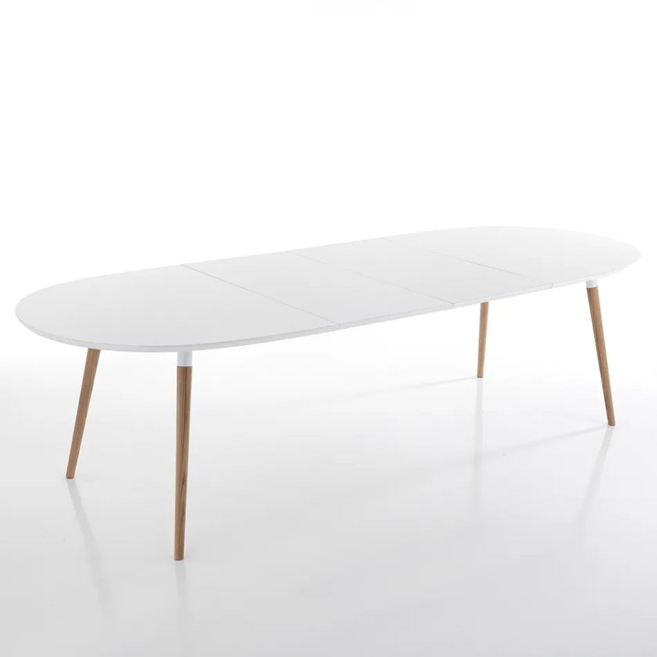 Tavolo da Pranzo Allungabile a 270 cm in Mdf e Legno Massello - Maurizio Viadurini