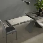 Tavolo da Pranzo Allungabile a 298 cm in Metallo e Piano in Ceramica - Anaconda Viadurini