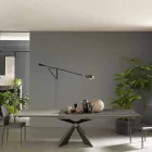 Tavolo da Pranzo Allungabile a 298 cm in Metallo e Piano in Ceramica - Anaconda Viadurini