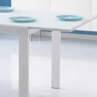 Tavolo da pranzo allungabile con piano in vetro Teo Viadurini