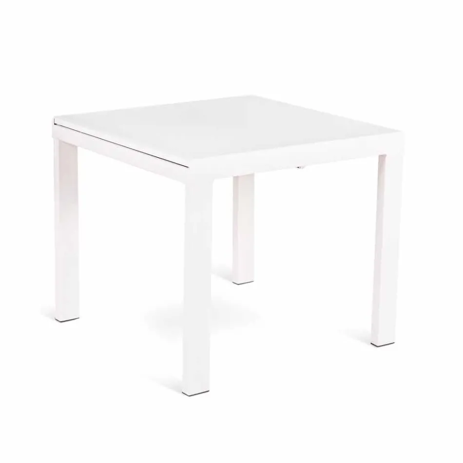 Tavolo da pranzo allungabile con piano in vetro Teo Viadurini