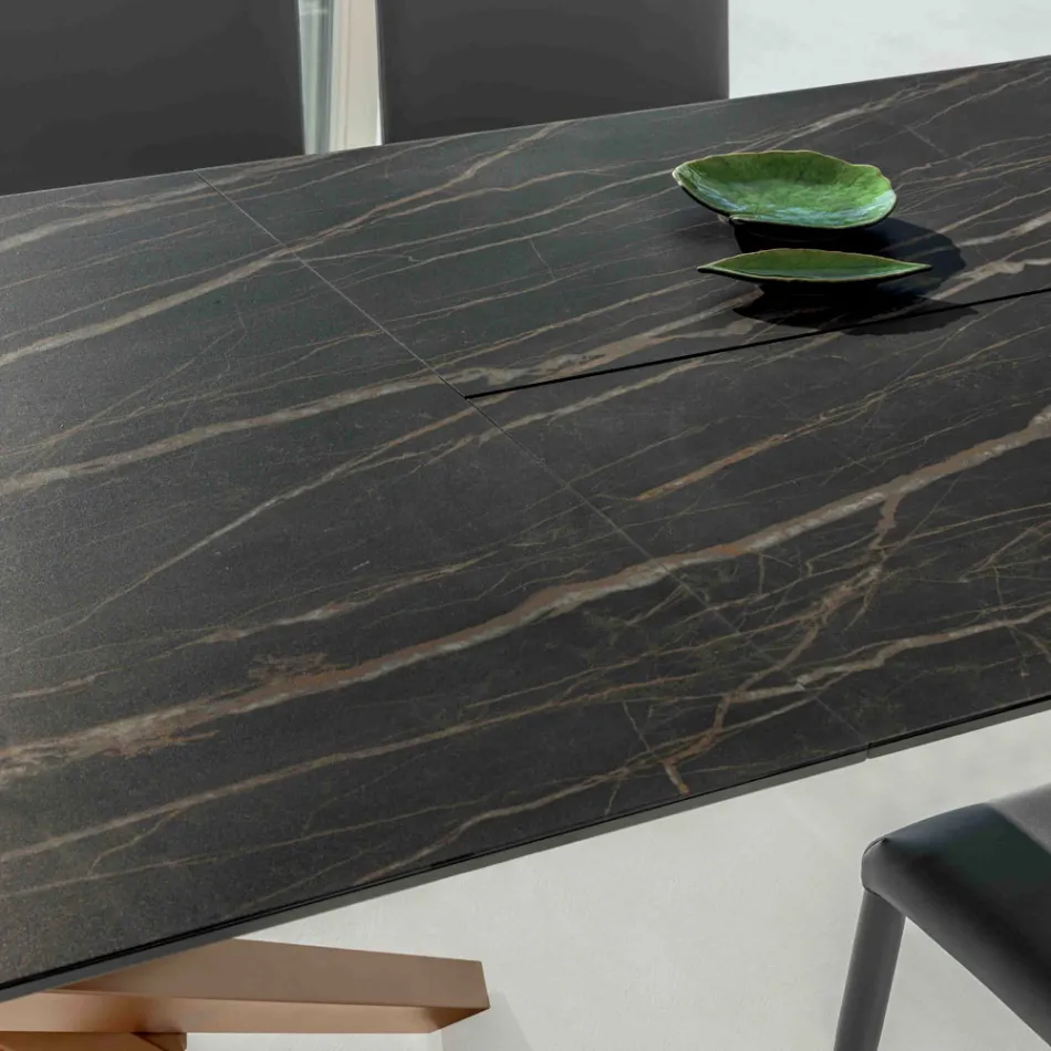 Tavolo da Pranzo Allungabile con Struttura in Metallo Made in Italy - Elastico Viadurini