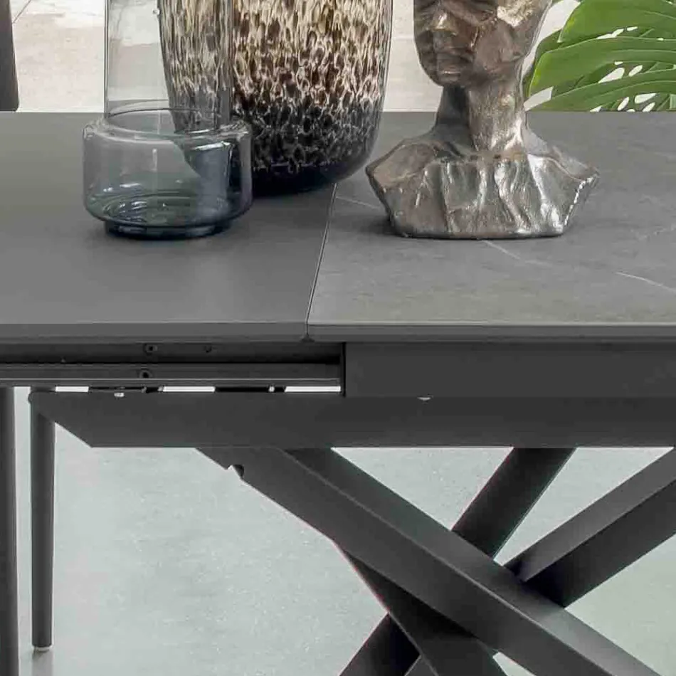 Tavolo da Pranzo Allungabile con Struttura in Metallo Made in Italy - Elastico Viadurini