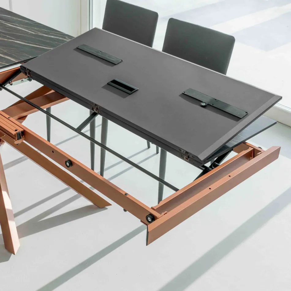Tavolo da Pranzo Allungabile con Struttura in Metallo Made in Italy - Elastico Viadurini