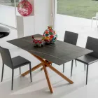 Tavolo da Pranzo Allungabile con Struttura in Metallo Made in Italy - Elastico Viadurini