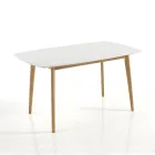 Tavolo da Pranzo Allungabile Fino a 150 cm in Mdf e Legno Massello - Decio Viadurini