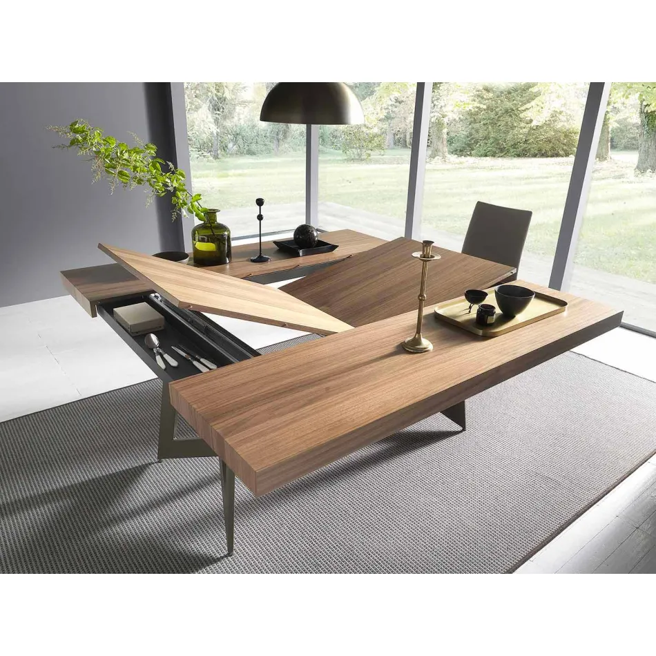 Tavolo da Pranzo Allungabile Fino a 160 cm in Legno Made in Italy - Eugenia Viadurini