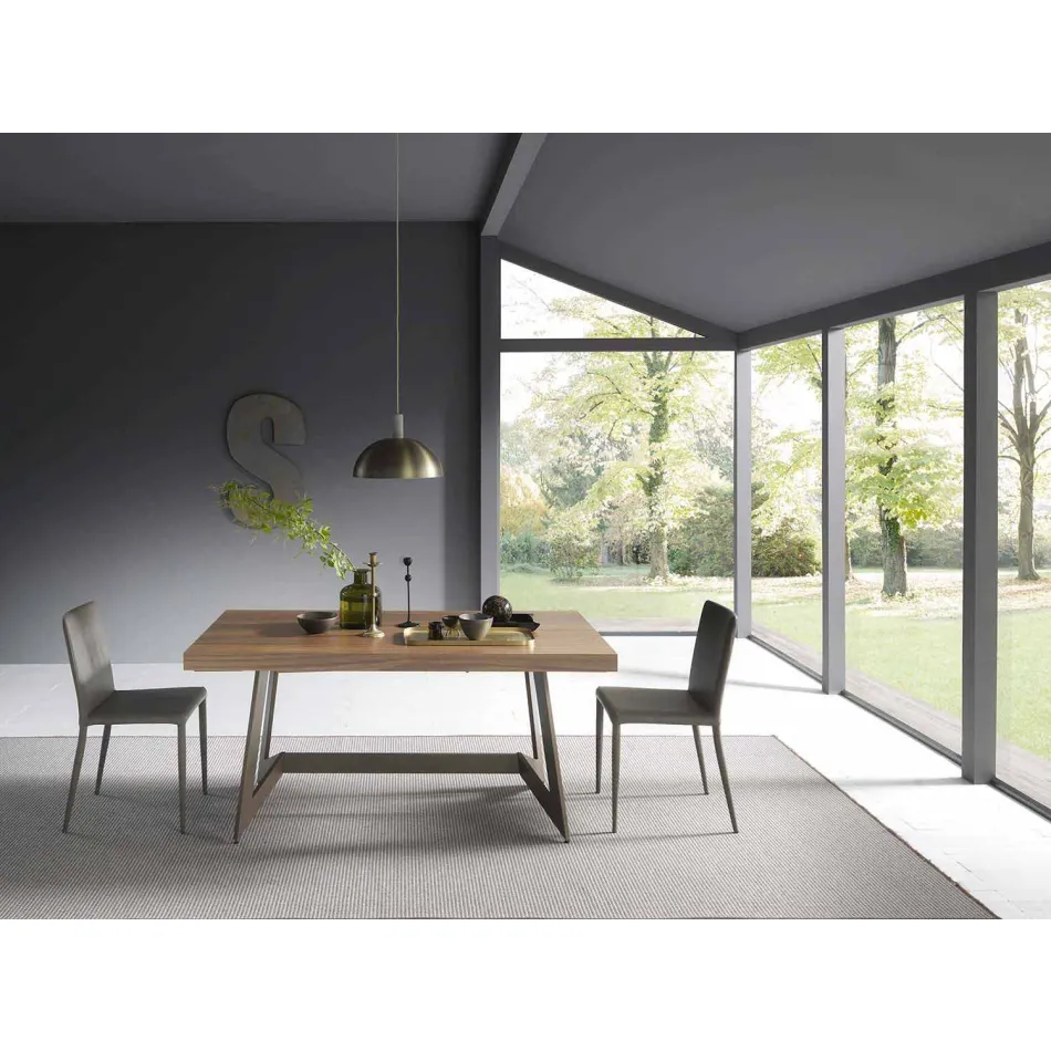 Tavolo da Pranzo Allungabile Fino a 160 cm in Legno Made in Italy - Eugenia Viadurini